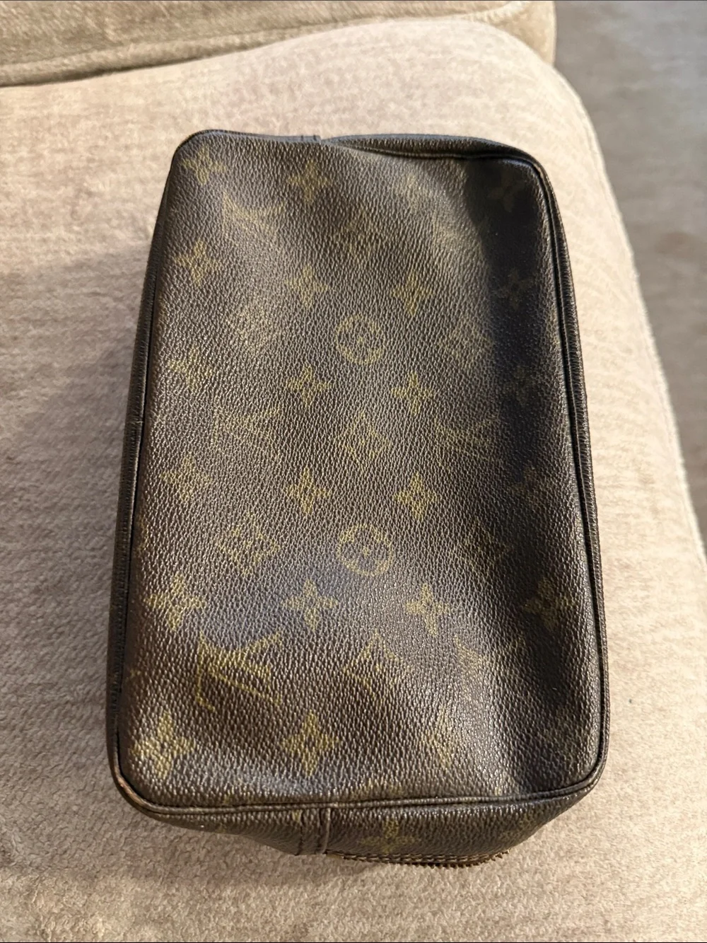 Louis Vuitton Monogram Canvas Toiletry Bag in Brown and Gold